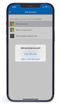 220309-Microsoft Authenticator App-add personal account-iPhone