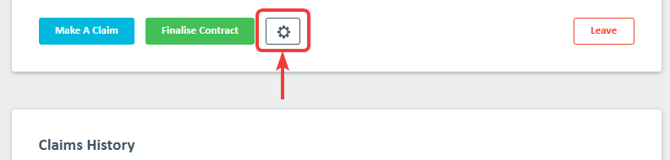Contract page showing the location of the Contract & Project Settings buttons.