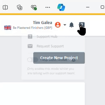 Animation showing how to turn on Help Desk Mode.