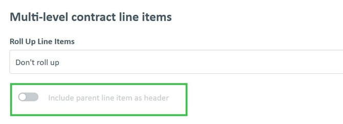 Step 15. Incluse Parent Item as Header Togle