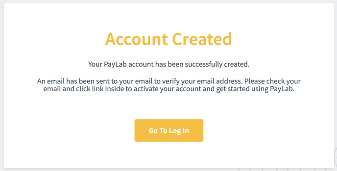 PayLab-Account Created